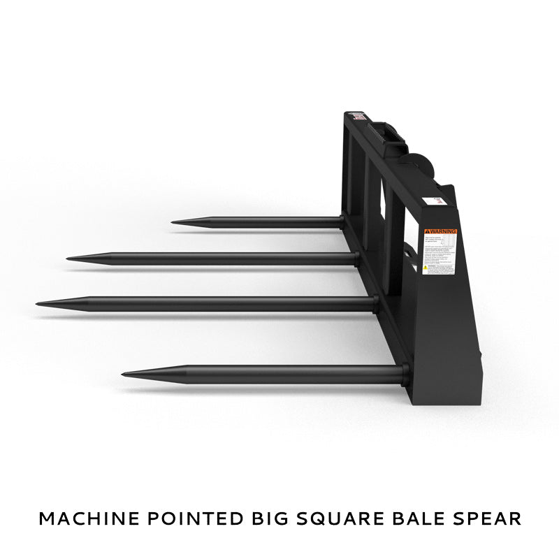 Virnig Hay Handling Machine Pointed Bale Spears | Models BSV48, BFV48, CBV48, SSV48 & BASS66 | Widths 45.5" To 66.5" | Hydraulic Flow 15 To 25 GPM | For Skid Steer