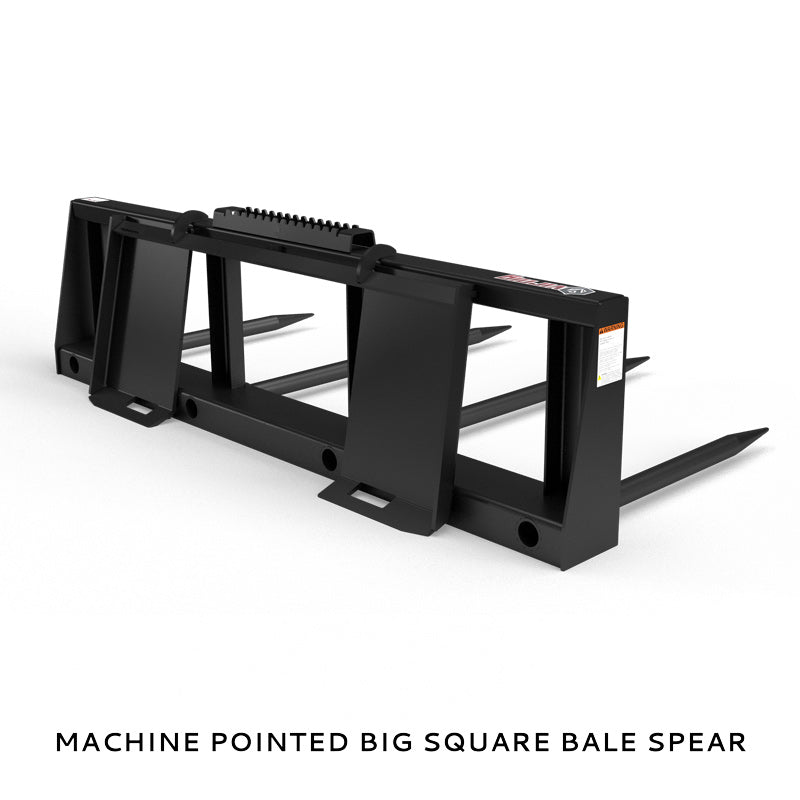 Virnig Hay Handling Machine Pointed Bale Spears | Models BSV48, BFV48, CBV48, SSV48 & BASS66 | Widths 45.5" To 66.5" | Hydraulic Flow 15 To 25 GPM | For Skid Steer