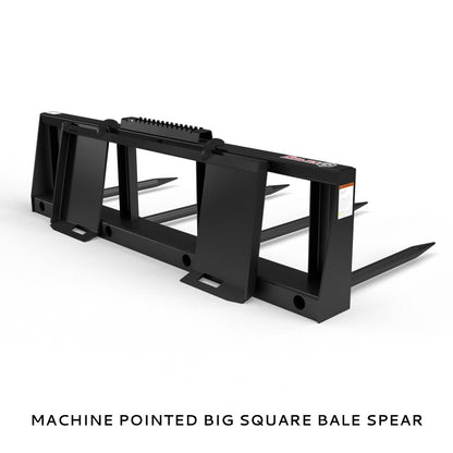 Virnig Hay Handling Machine Pointed Bale Spears | Models BSV48, BFV48, CBV48, SSV48 & BASS66 | Widths 45.5" To 66.5" | Hydraulic Flow 15 To 25 GPM | For Skid Steer