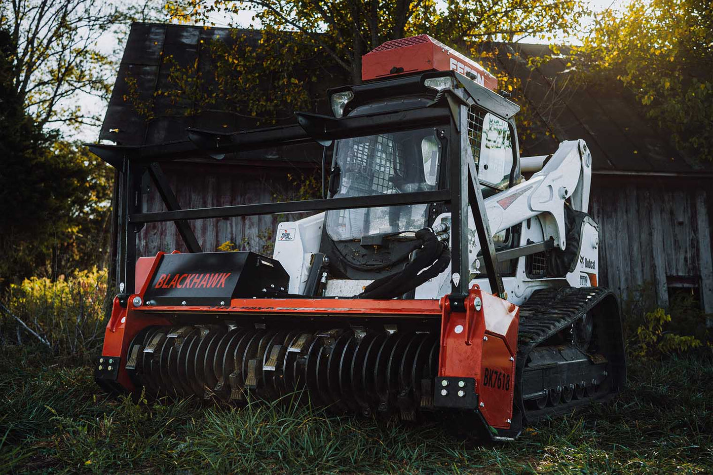 Fecon Bull Hog Blackhawk Mulcher | Model BK6218, & BK7618 | Width 62" & 76" | 30–50 GPM | For Skid Steers & Compact Track Loaders