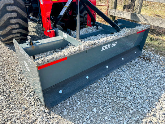 Dirt Dog Heavy Duty Box Blade | BBX Series | Overall Width 48", 60", 65" & 72" inches | Horsepower 25-40 HP | For Tractor