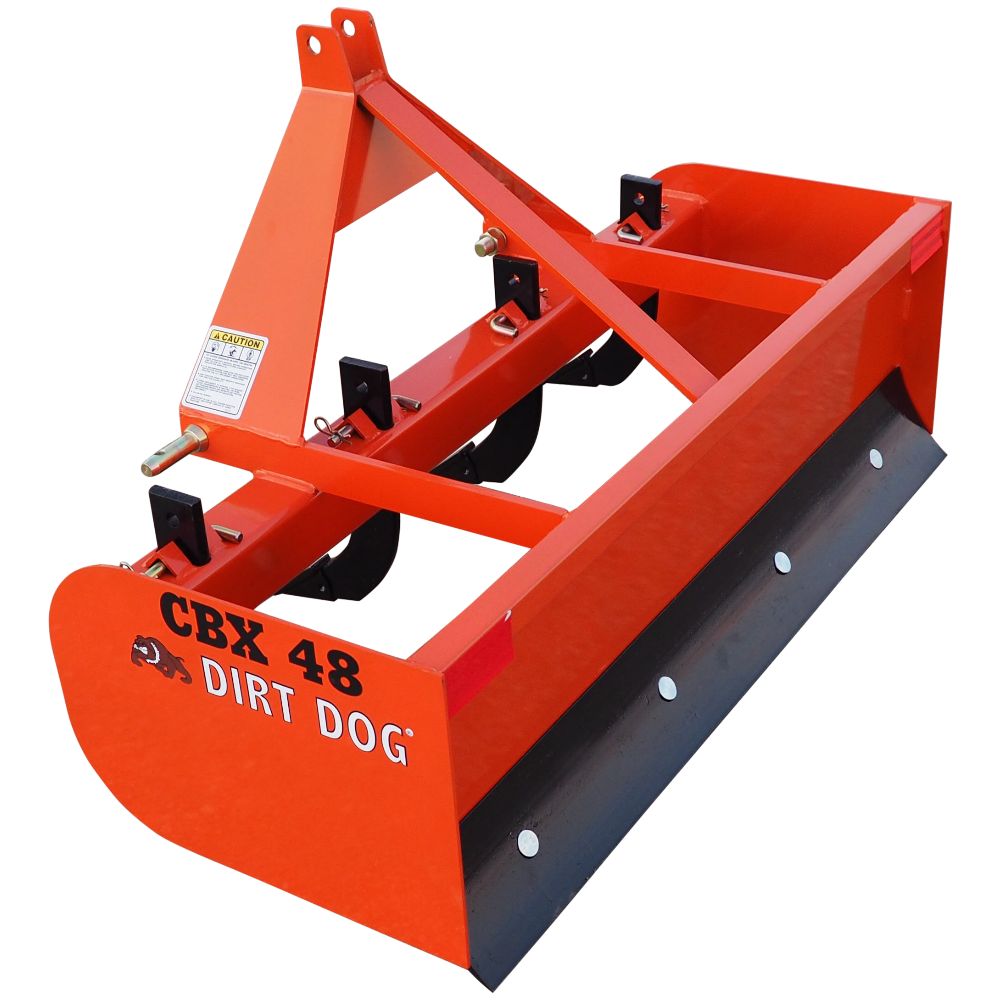 Dirt Dog CBX Series Light Duty 3-Point Box Blade | Model CBX-48 and CBX60 | 48" and 60" Oveall Width | 20-24HP | For Tractor