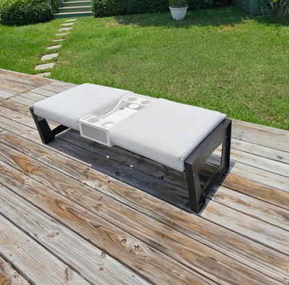 Killer Dock Ottoman Outdoor Furniture | Width 48" | Marine-Grade Aluminum | For Dock, Seawall, Deck & Patio