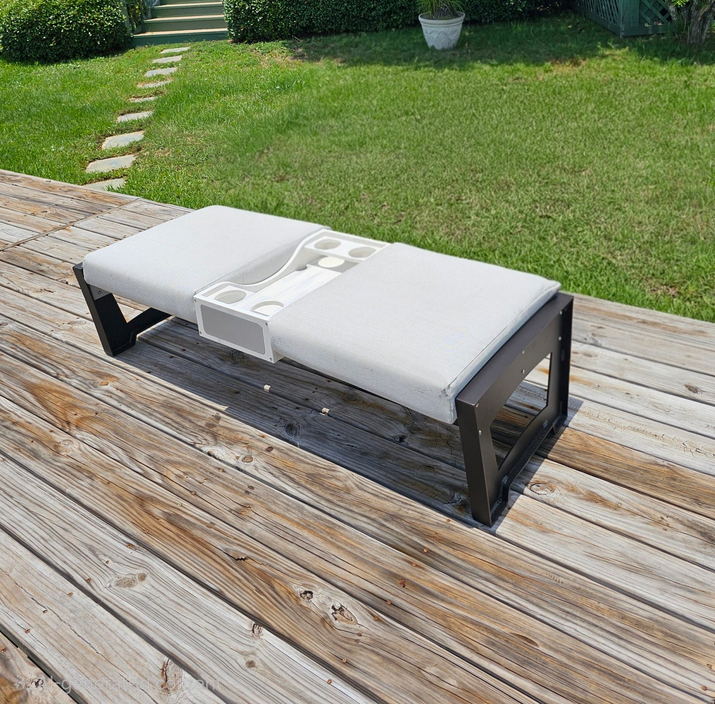 Killer Dock Ottoman Outdoor Furniture | Width 48" | Marine-Grade Aluminum | For Dock, Seawall, Deck & Patio