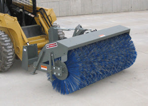 Worksaver Broom Rotary Hydraulic Angle 5' to 7' Working Width for Skid Steer