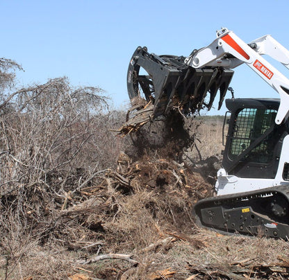 Virnig V60 Root Rake Grapple | Models RRG72, RRG78 & RRG84 | Widths 74.5" To 86.5" | Hydraulic Flow 15 To 25 GPM | For Skid Steer