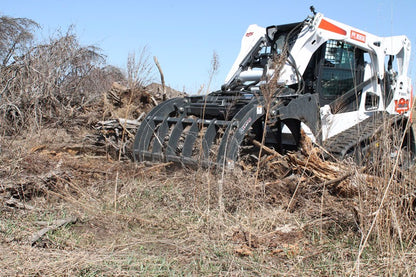 Virnig V60 Root Rake Grapple | Models RRG72, RRG78 & RRG84 | Widths 74.5" To 86.5" | Hydraulic Flow 15 To 25 GPM | For Skid Steer