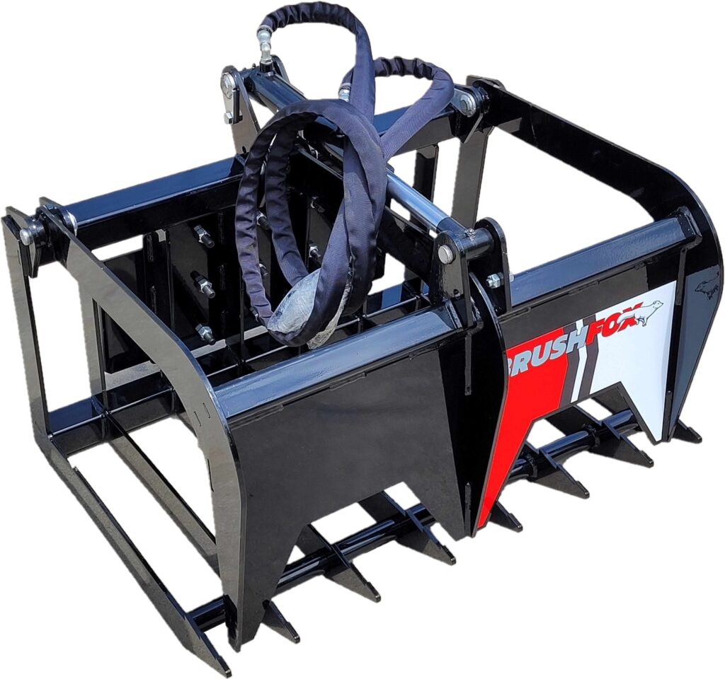 Brushfox Extreme HD Brush Grapple | EXTHD Series | 37"–84" Width | 8–10+ GPM | For Skid Steer