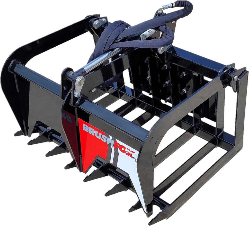 Brushfox Extreme HD Brush Grapple | EXTHD Series | 37"–84" Width | 8–10+ GPM | For Skid Steer