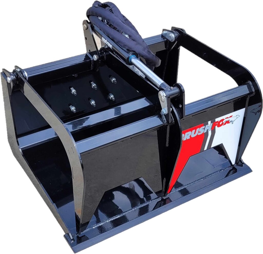 Brushfox HD Grapple Bucket | Model HDGRAP | Width 38″ To 84″ | 10 To 30 GPM | For Skid Steer