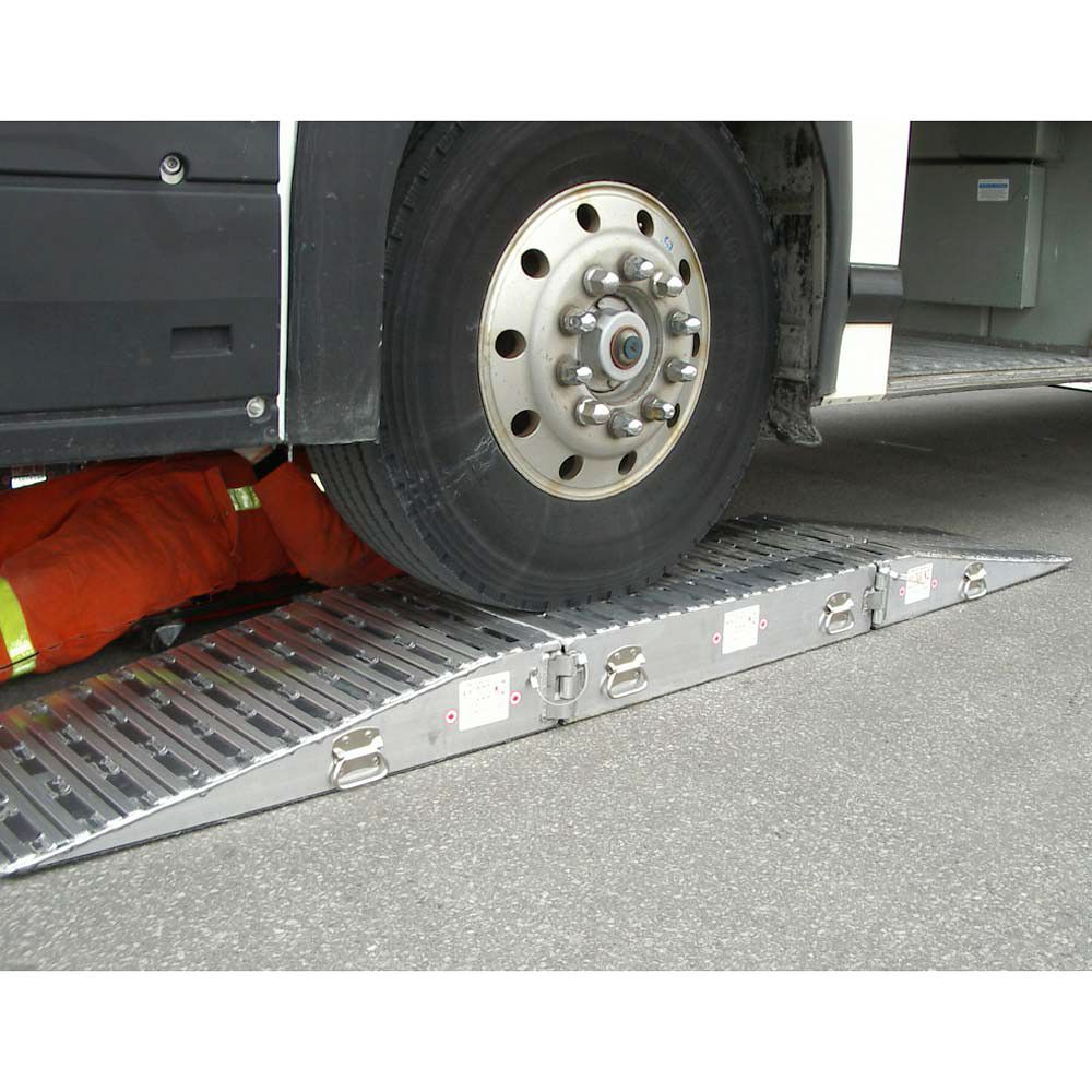 Heavy Duty Ramps Portable Aluminum Rear Bus Service Stands | Model Bus-Stands-20-Rear & Front | 153.5" L x 20.5" W | 80,000 lb. Capacity | Horsepower 23 HP | For Double Axle Commercial Vehicles