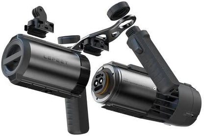Lefeet Underwater Scooter | Model P1 Standard & P1 XR | Length 9.72"–15.79" | Width 12.40" | Height 5.12" | 9 & 13 kgf Thrust | 60m Depth | 60–90 Min Runtime | For Scuba, Freediving & SUP