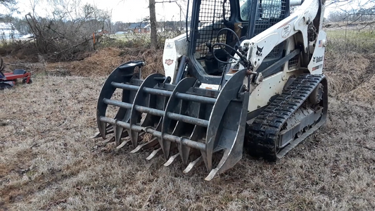 CID Heavy Duty Grapple Rake | Width 63" To 96" inches | Horsepower Range 45-65 HP | For Skid Steer