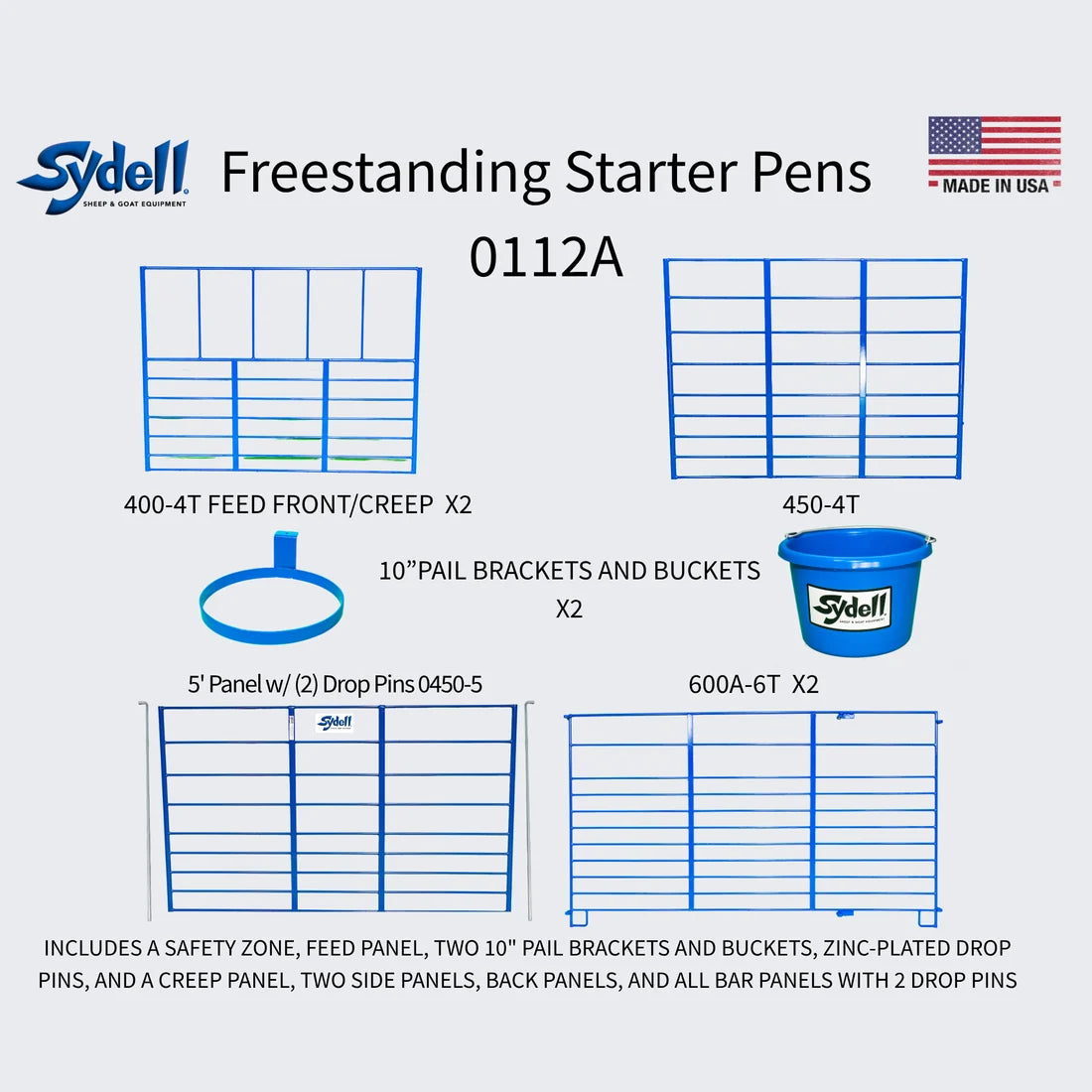 Sydell Freestanding Starter Pen | #0112A | 6' Width | For Sheep & Goat Lambing & Kidding