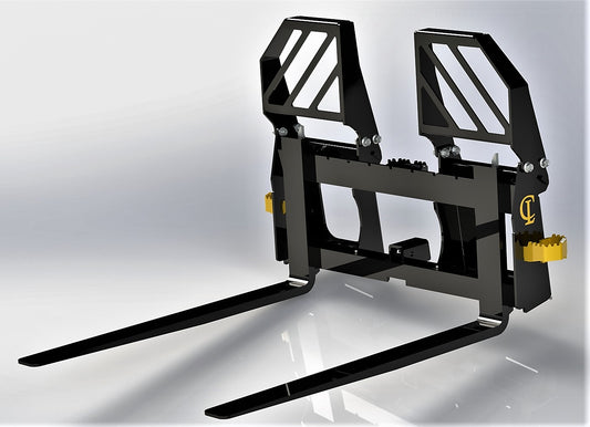 CL Fabrication EZ-Pallet Forks | Width 45"-84" inches | Oil Flow Range 15-25 GPM | For Skid Steer