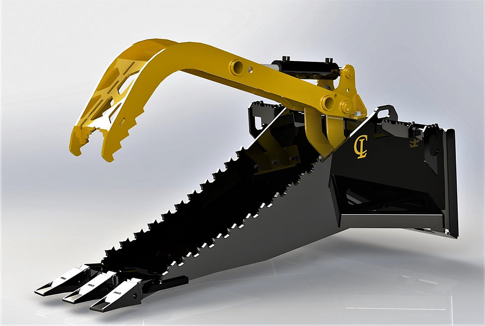 CL Fabrication Stump Bucket | Width 65" inches | Oil Flow Range 12-30 GPM | For Skid Steers
