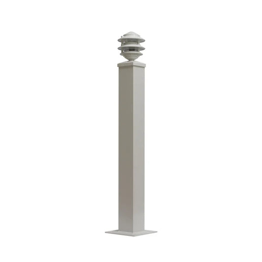 RIO MARINE CUSTOMS | Dock Light Pedestal | Pagoda | Model CMPL36-WHT | 44" H | Elegant Waterfront Illumination | Universal Dock & Landscape
