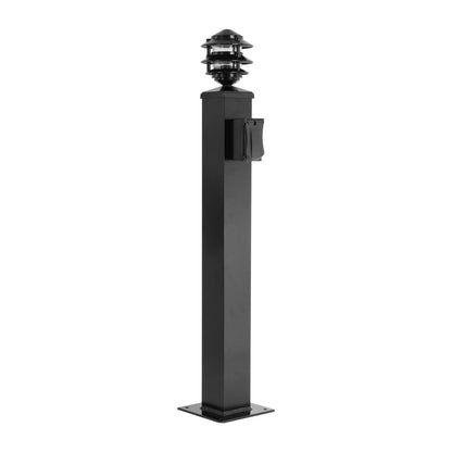 CM Marine Dock Pagoda Light Post With Electric | Model CMPEL36 | Height 44" | Marine‑Grade Aluminum Pedestal | For Universal Dock & Pathway Lighting