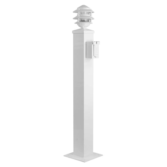 CM Marine Dock Pagoda Light Post With Electric | Model CMPEL36 | Height 44" | Marine‑Grade Aluminum Pedestal | For Universal Dock & Pathway Lighting