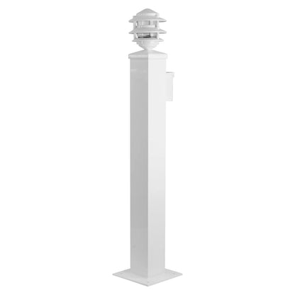 CM Marine Dock Pagoda Light Post With Electric | Model CMPEL36 | Height 44" | Marine‑Grade Aluminum Pedestal | For Universal Dock & Pathway Lighting
