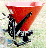WORKSAVER 6 & 10 BUSHEL STEEL CONE 3-POINT PTO SPREADER FOR TRACTOR