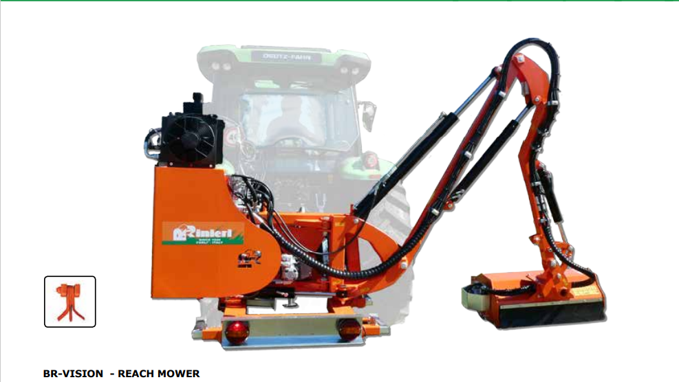 Rinieri Boom Reach Mower BR-VISION 490-550 | 39" Working Width | 70-100HP for Tractor