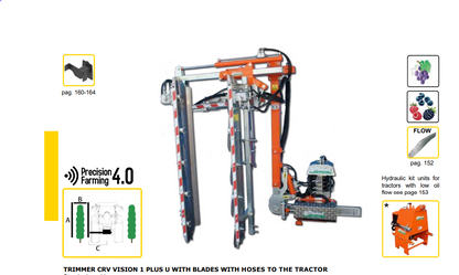 Rinieri Trimmer CRV Vision 1 Plus U With Blades | 41"-83" Cutting Width for Tractor