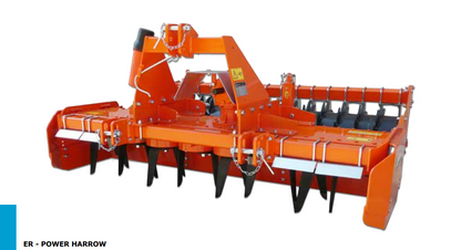 Rinieri ER Power Harrow | Cage and Packer Roller Options for Soil Preparation | 39"-89" Working Width for Tractor