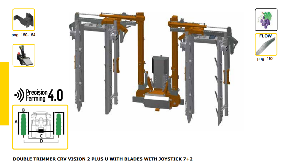 Rinieri Trimmer CRV Vision 2 Plus U With Blades With Joystick 7+2 | Vision 2 Plus Series | 41"-83" Cutting Width for Tractor