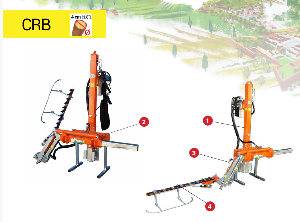 Rinieri Orchard Pruning Machine for Skirting CRB 100-120-150 Model | 39" Cutting Width for Tractor