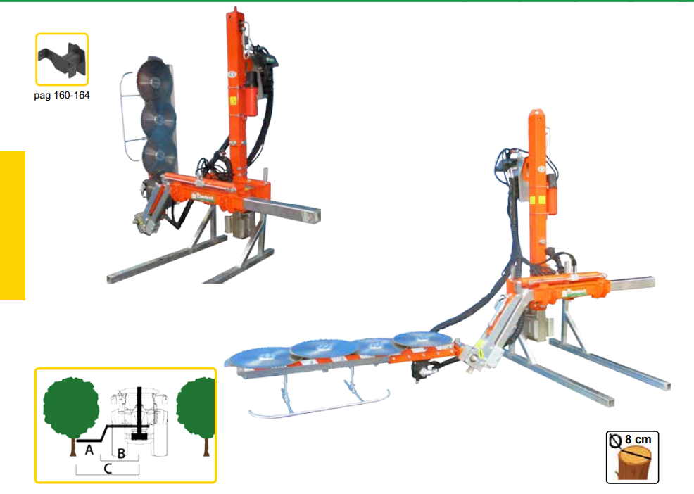 Rinieri Orchard Pruning Machine CRB-X 1 for Skirting | 3-4 Discs | 16" Disc Diameter for Tractor
