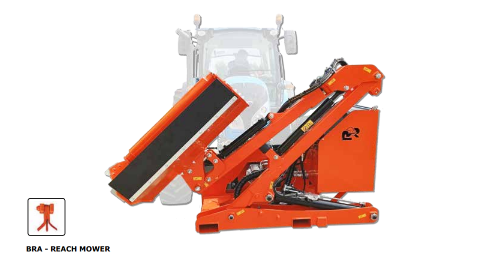 Rinieri Boom Reach Mower BRA 410 | 39" Working Width | 36 Knives | 80-100HP | Front Mounted for Tractor