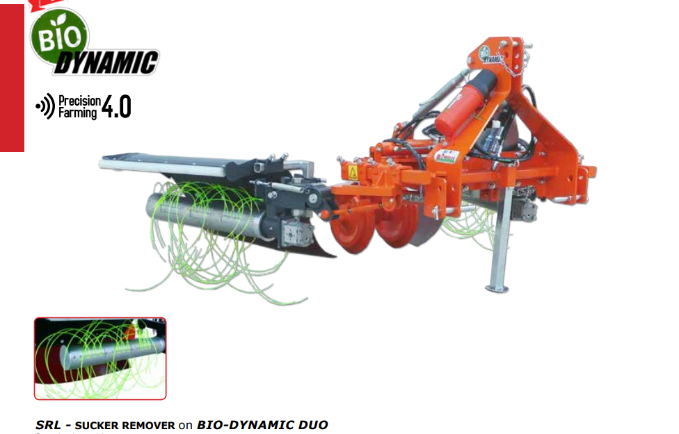 Rinieri Sucker Remover Double on Bio-Dynamic Duo Frame | 82"-154" Row Width for Tractor