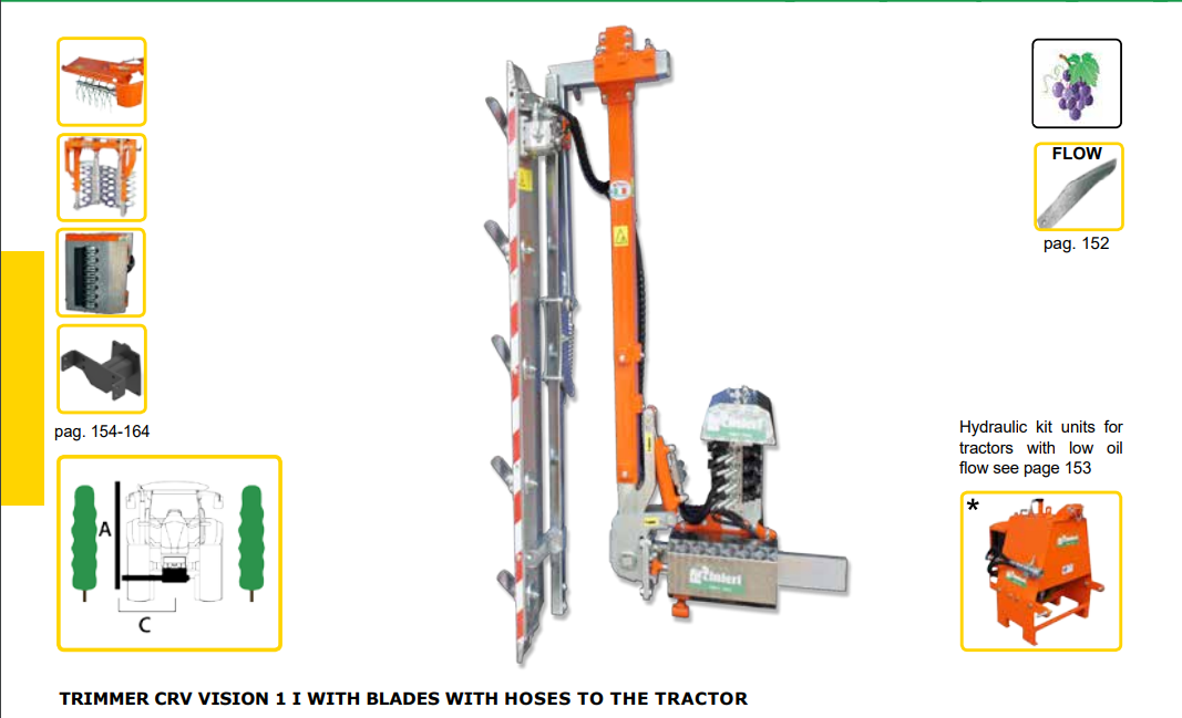 Rinieri Trimmer CRV Vision 1 I With Blades | 41"-69" Cutting Width for Tractor