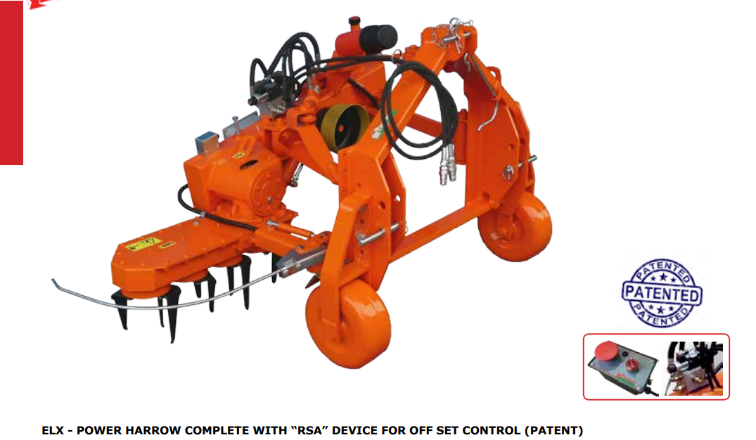 Rinieri ELX - Power Haroow Complete With RSA Device For Off Set Control | 65"-100" Working Width | 40HP for Tractor