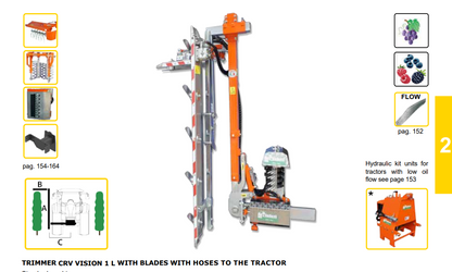 Rinieri Trimmer CRV Vision 1 L With Blades | 41"-83" Cutting Width for Tractor