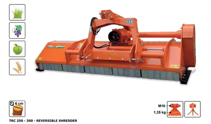 Rinieri Universal Shredder TRC 250-300 Model | 98"-118" Working Width | 75-130HP for Tractor