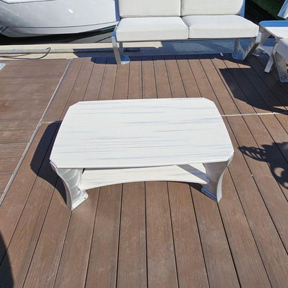Killer Dock Coffee Table Outdoor Marine Grade Aluminum Furniture | Width 48" | Sunbrella Cushions | Dock, Seawall, Deck & Patio