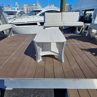 Killer Dock Coffee Table Outdoor Marine Grade Aluminum Furniture | Width 48" | Sunbrella Cushions | Dock, Seawall, Deck & Patio