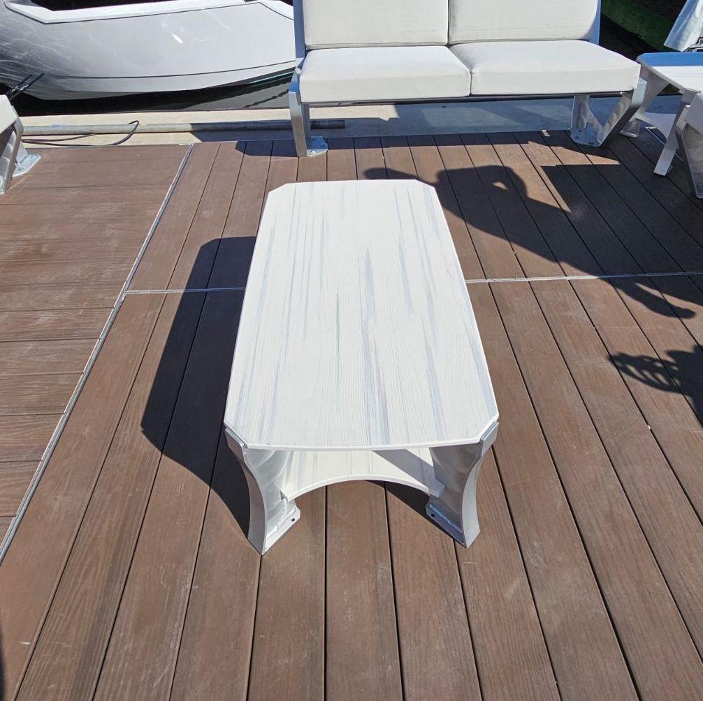 Killer Dock Coffee Table Outdoor Marine Grade Aluminum Furniture | Width 48" | Sunbrella Cushions | Dock, Seawall, Deck & Patio