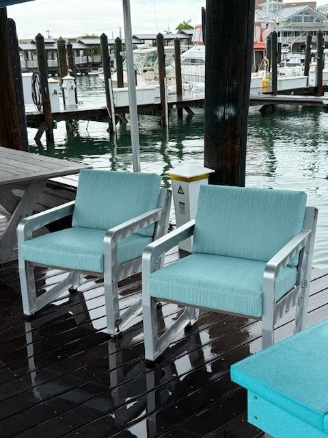 Killer Dock Club Chair | Width 48" | Marine-Grade Aluminum | For Dock, Seawall, Deck & Patio