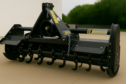 Loflin Fabrication | Tiller | 80" Width | 250CC Hydraulic Motor | 640 lbs | Precision Soil Preparation | For Tractor