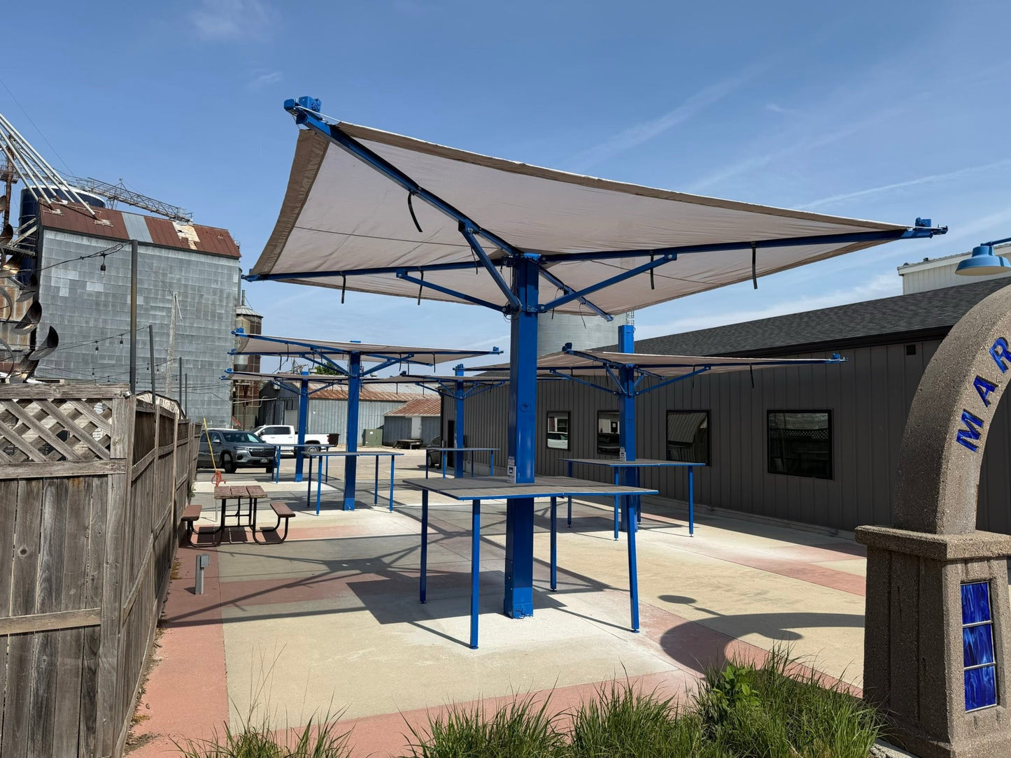 Mohr Shade Drop Shade | Size 10' x 10' | Adjustable Height | Wind-Resistant | For Outdoor Shade Structure
