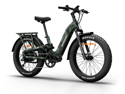 Himiway | Electric Bike | Model D5 2.0 ST (Step-Thru) Camo | 750W Hub Motor | 26 x 4.0” Fat Tires | 65 Mile Range | 400 lb Payload | 90Nm Torque | For Hunting, Off-Road Trails & All-Terrain Adventure