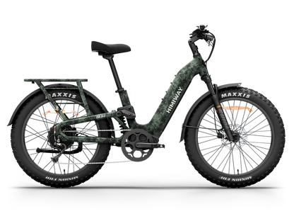 Himiway | Electric Bike | Model D5 2.0 ST (Step-Thru) Camo | 750W Hub Motor | 26 x 4.0” Fat Tires | 65 Mile Range | 400 lb Payload | 90Nm Torque | For Hunting, Off-Road Trails & All-Terrain Adventure