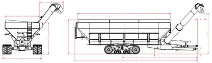 Demco Dual Auger Grain Cart | Model 1300 | Total Weight 24,460 | Horsepower 250 HP | Hub Size 20 Bolt | For Tractors
