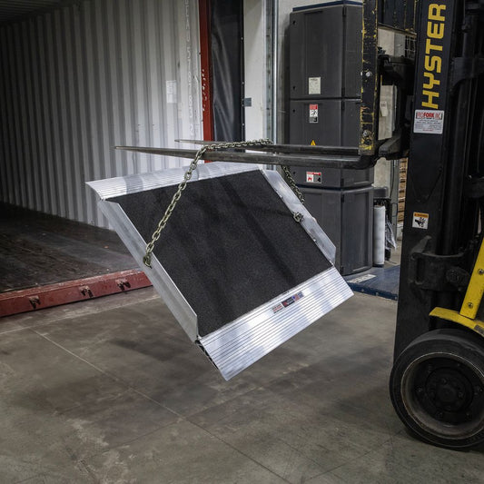 Heavy Duty Ramps Aluminum Dock Board | Model DB-20-72-48-GRIT | Size 48" L x 72" W | Capacity 20,000 lb | Horsepower 23 HP | For Warehouses, Loading Docks & Forklifts