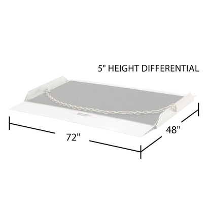Heavy Duty Ramps Aluminum Dock Board | Model DB-20-72-48-GRIT | Size 48" L x 72" W | Capacity 20,000 lb | Horsepower 23 HP | For Warehouses, Loading Docks & Forklifts