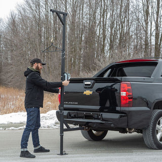 KShot Deluxe Hitch-Mounted Deer Hoist W/ Swivel & Gambrel | Model DEER-HOIST-SWIVEL | Height 95.75" | 20 To 100+ HP | For Trucks, SUVs, ATVs & UTVs