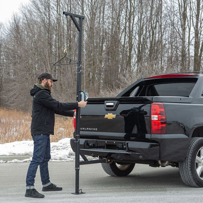 KShot Deluxe Hitch-Mounted Deer Hoist W/ Swivel & Gambrel | Model DEER-HOIST-SWIVEL | Height 95.75" | 20 To 100+ HP | For Trucks, SUVs, ATVs & UTVs